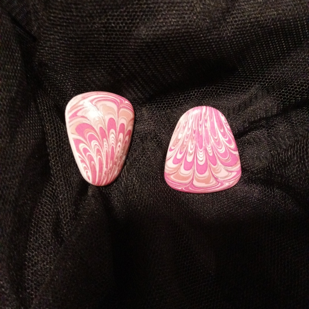 Ceramic tie-dye earrings pinks